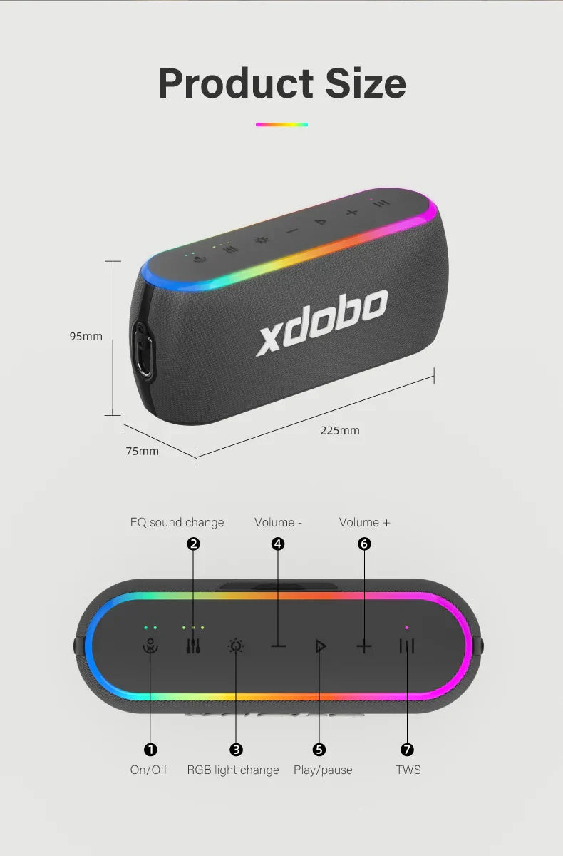 60W Bluetooth Wireless Speaker Black