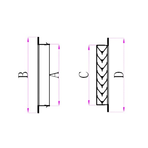 Pack of 4 Ductsure Door Relief Vent Grille Aluminium DG-A 300150