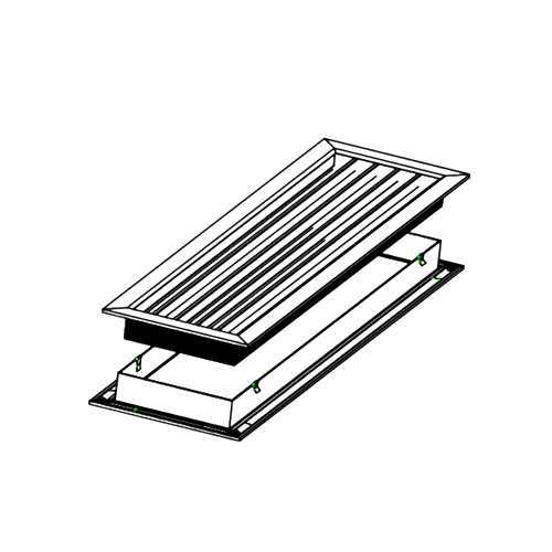 Pack of 4 Ductsure Door Relief Vent Grille Aluminium DG-A 300150