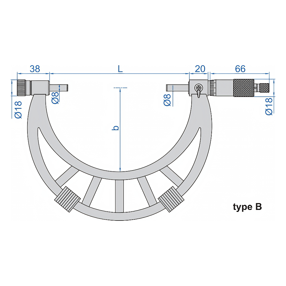 Insize Metric Outside Micrometer 400-500mm Range Series 3206-500